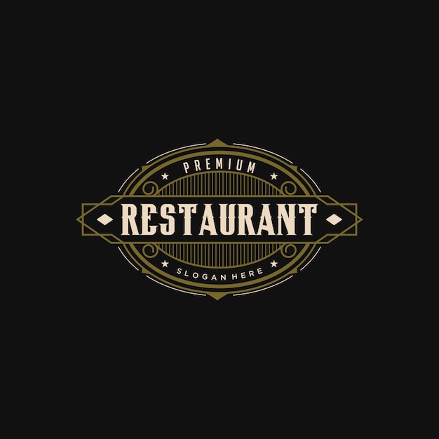 Restaurant vintage elegante logo design vorlage premium