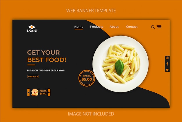 Vektor restaurant-webvorlage und landingpage-design