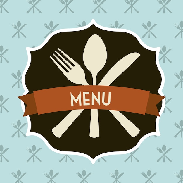 Restaurantmenü über blauer Hintergrundvektorillustration