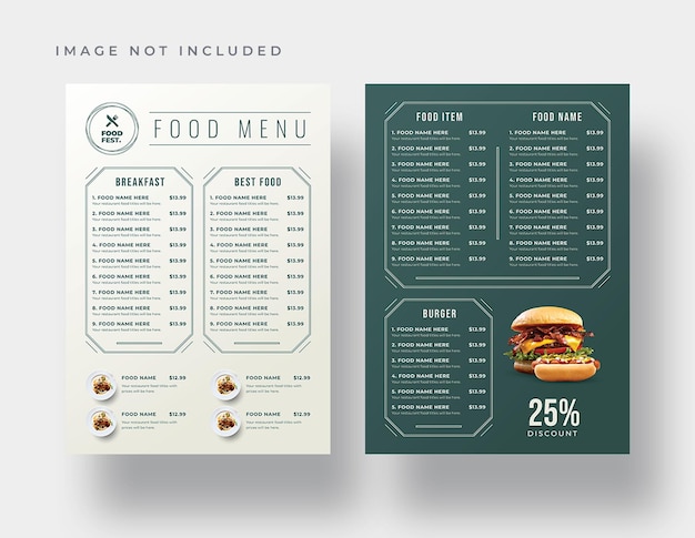 Restaurantspeisekarte und Flyervorlage