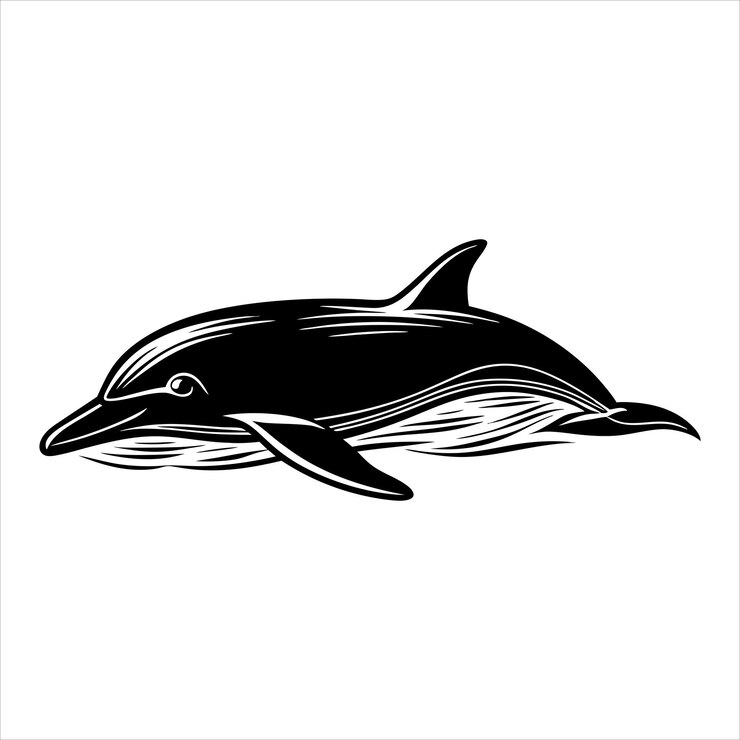 Vektor restende delfine svg