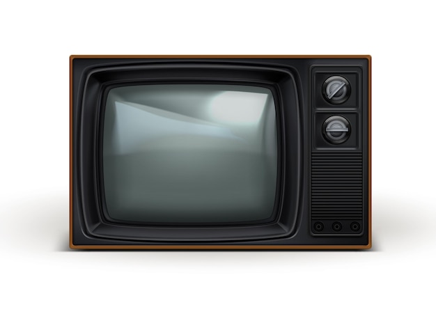 Retro 80er Jahre realistische schwarze TV-Set