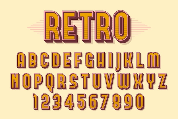 Retro- alphabet 3d