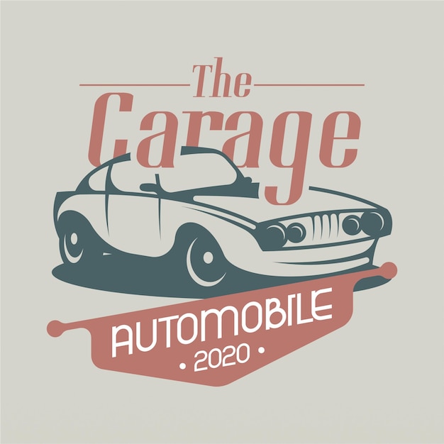 Retro amerikanische muscle-car-logo-design-vorlage