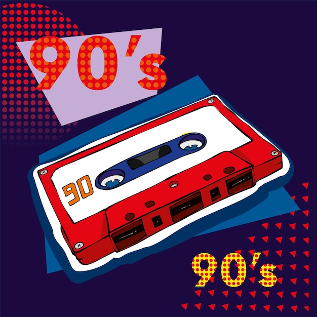 Retro-audiokassettenillustration