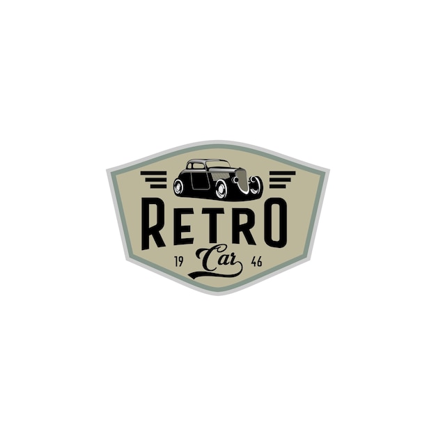Vektor retro-auto-garage-abzeichen-vektor-logo-design
