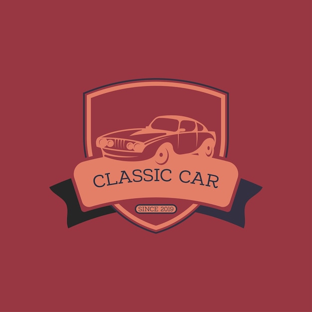 Retro-auto-logo-design-konzept vektor-oldtimer-logo-vorlage