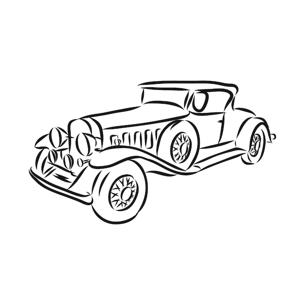 Retro-autoskizze für ihr design. vektorillustration