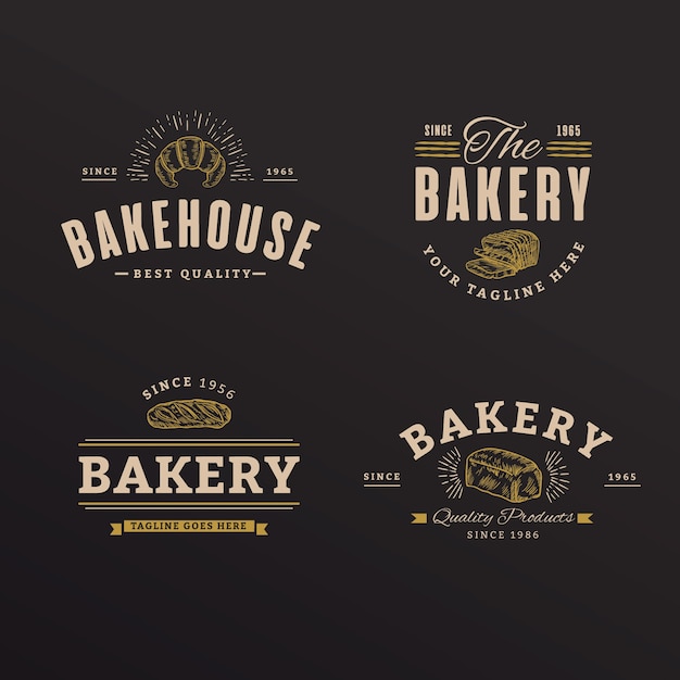 Retro bäckerei logo