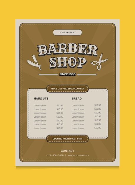 Retro-Barbershop-Promotionsdesignposter, geeignet für Werbeposter