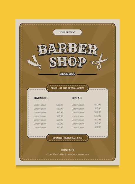 Retro-barbershop-promotionsdesignposter, geeignet für werbeposter