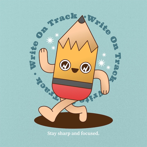 Retro- Bleistiftillustration