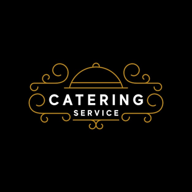 Vektor retro-catering und restaurant vintage-logo