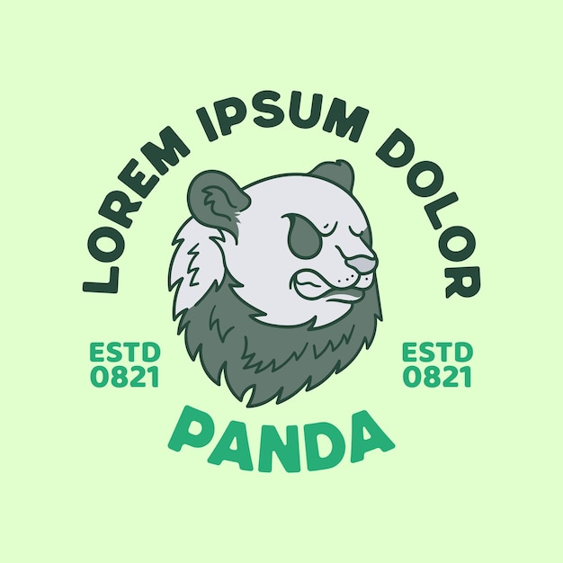 Retro-charakterdesign der panda-illustration