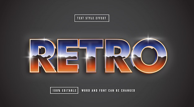 Retro chrome texteffekt bearbeitbar