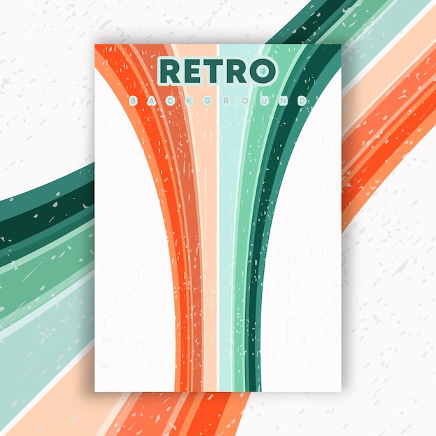 Vektor retro-design-poster mit vintage-grunge-textur und farbigen linien vektor-illustration