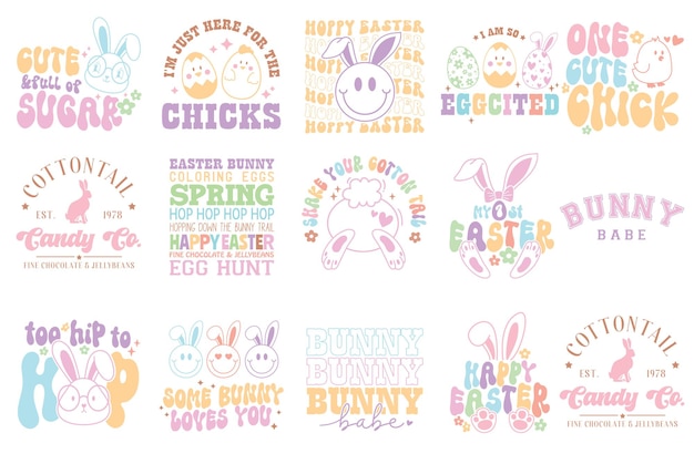 Retro-easter-bundel-design