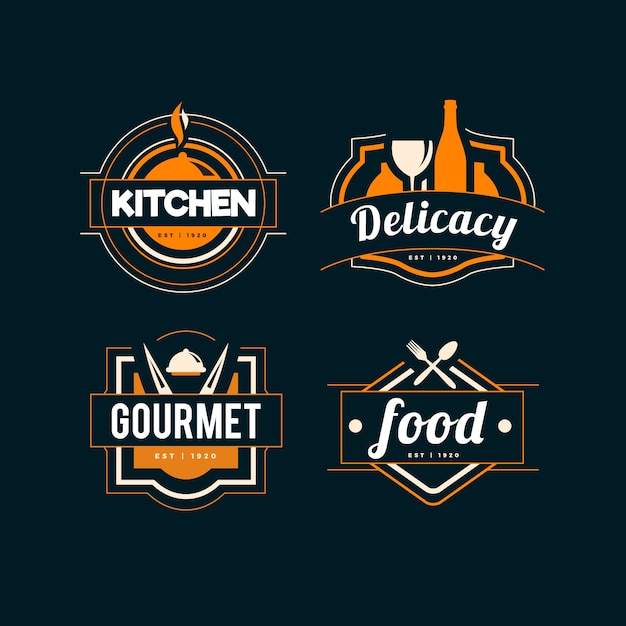 Vektor retro-entwurf für restaurantlogo