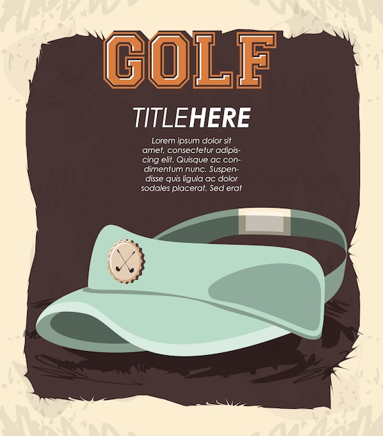 Retro- fahne des golfclubs mit hut