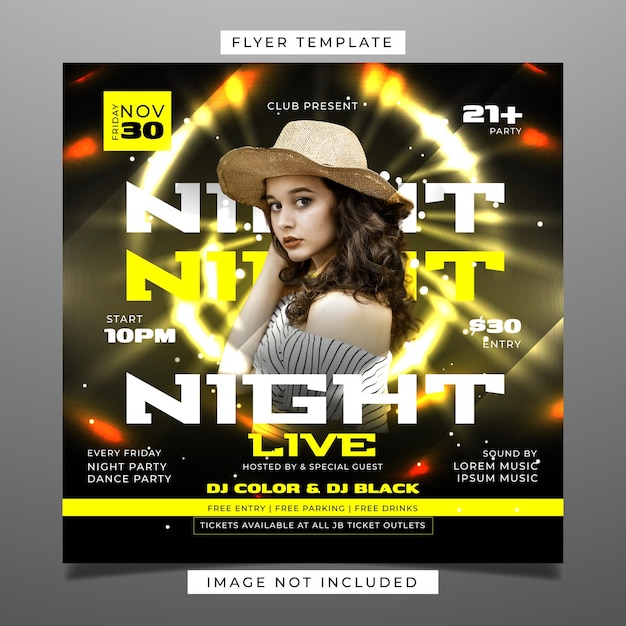Retro-Flyer-Vorlage für Mädchenpartys