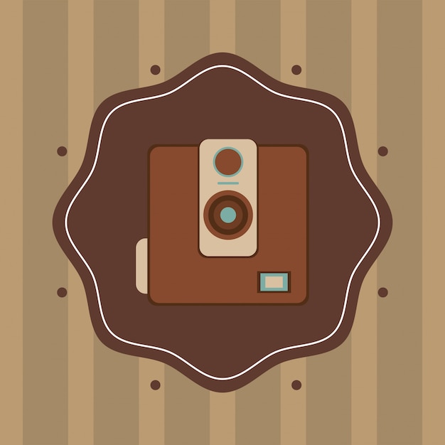 Retro- fotokamera-emblembild