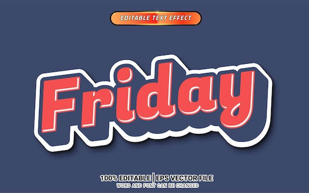 Retro-freitagsrotes Vintage-3D-Texteffektdesign