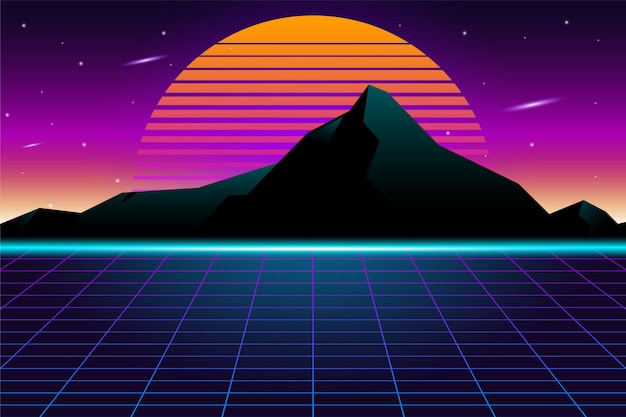 Vektor retro futurismus hintergrund