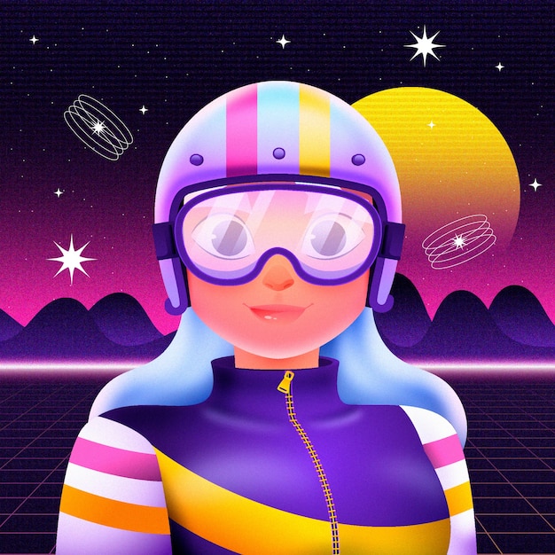 Retro-futuristische Illustration