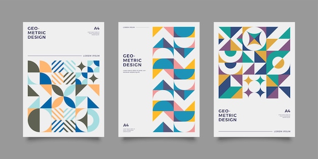 Retro geometrisches muster-cover-design