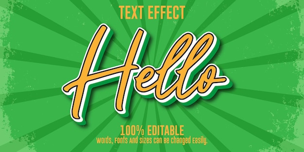 Vektor retro-hallo-text-effekt