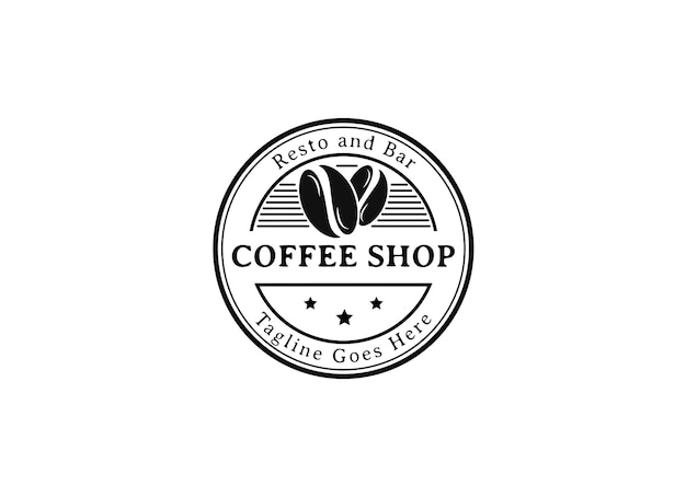 Retro kaffee logo vorlage design