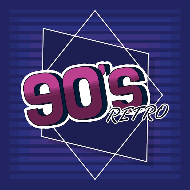 Vektor retro-karten-design der 90er jahre