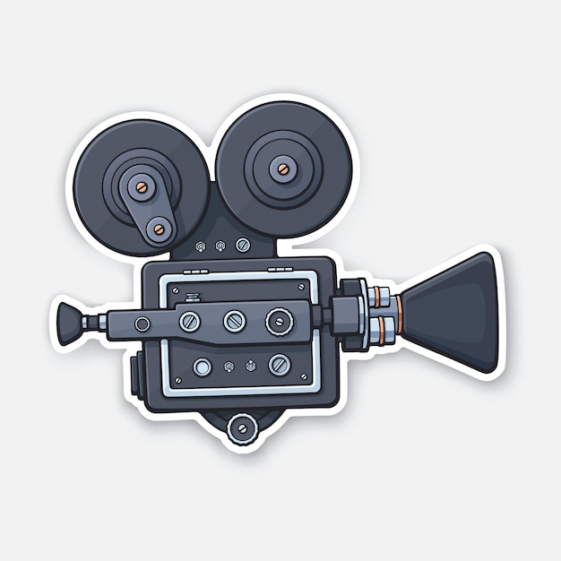 Retro-kinoprojektor vintage-filmkamera altmodische filmkamera vektor-illustration