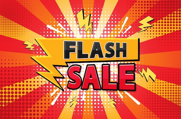 Retro Lightning Flash Sale mit Comic-Hintergrund