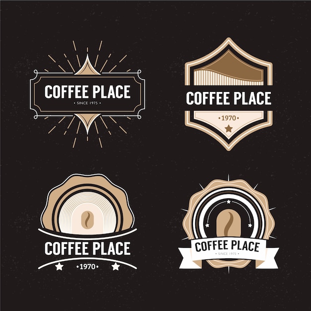 Retro logo der kaffeestube eingestellt