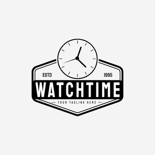 Retro-Logo-Design der Vintage-Uhr