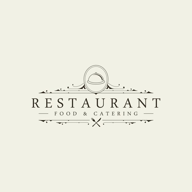 Vektor retro-logo-design für restaurants und gastronomie