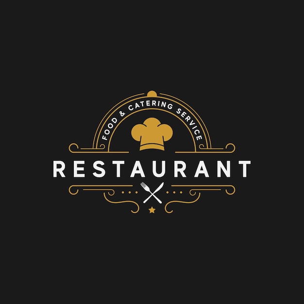 Vektor retro-logo-design für restaurants und gastronomie