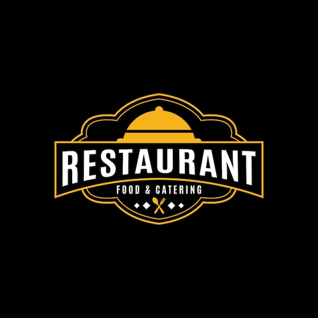 Vektor retro-logo-design für restaurants und gastronomie