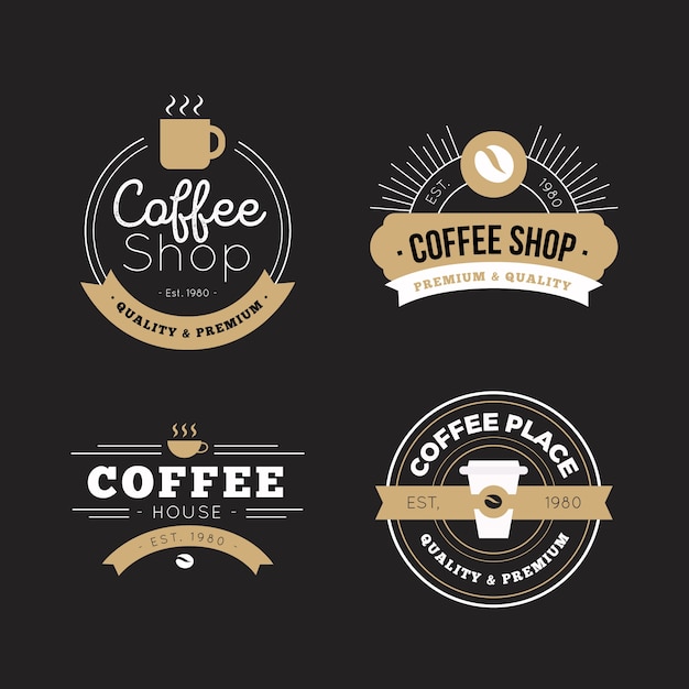 Retro Logo-Sammlung der Kaffeestube