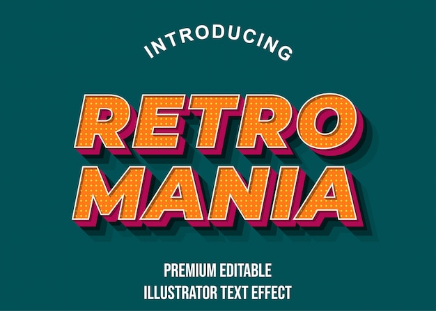 Retro mania orange pink display-texteffekt