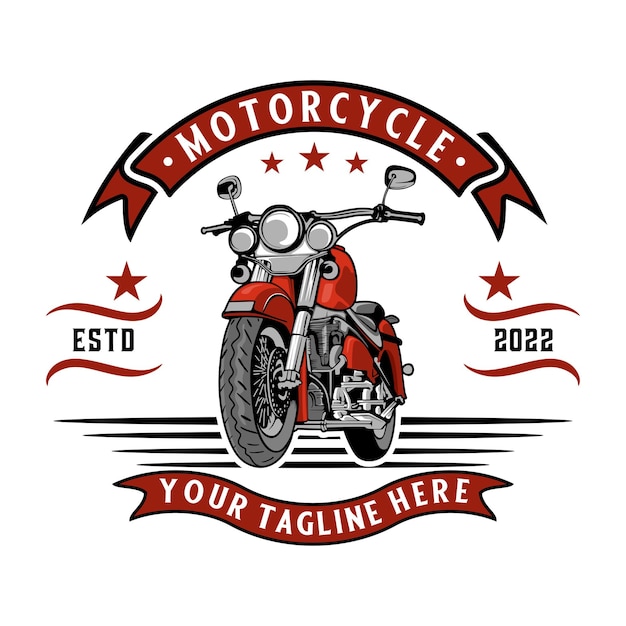 Retro-motorrad-logo-design. motorradkonzept. für liebhaber klassischer motorräder