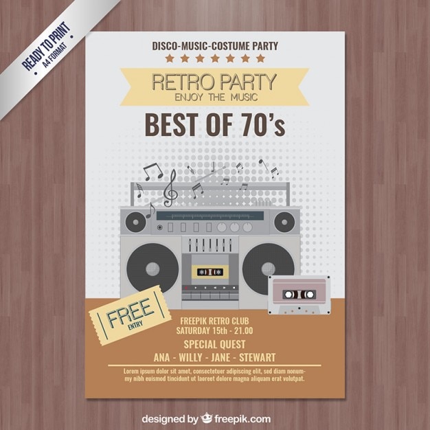 Retro-musik-party-plakat