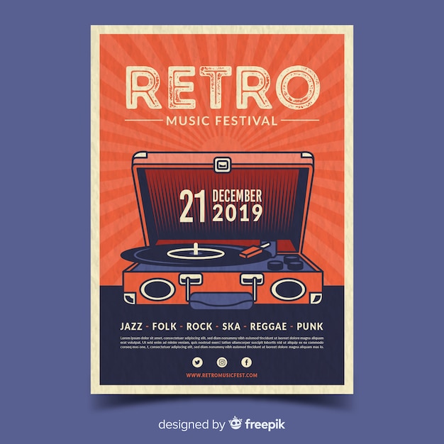 Retro musik plakat vorlage