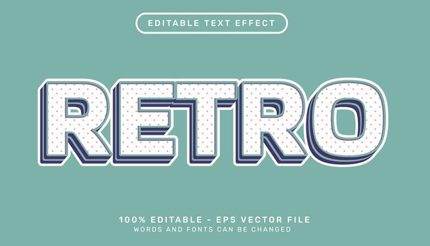 Retro-pop-color-3d-texteffekt und bearbeitbarer texteffekt