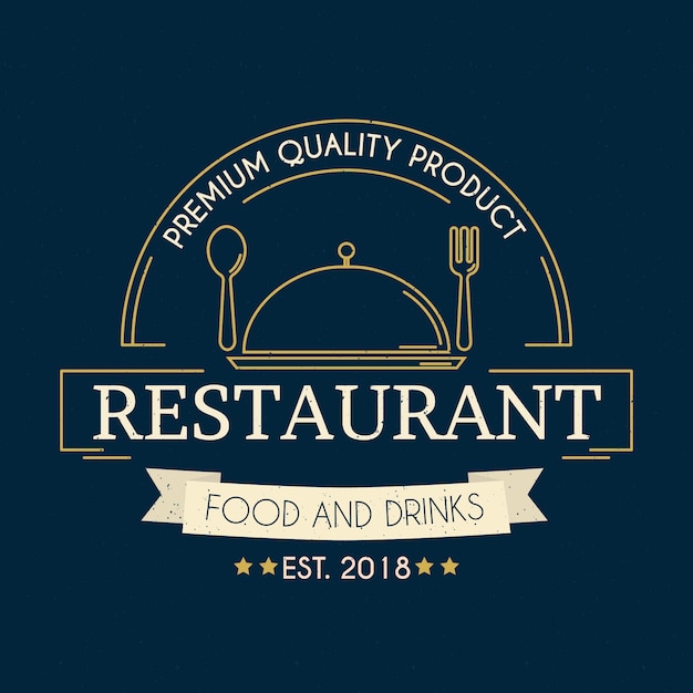 Vektor retro restaurant logo konzept
