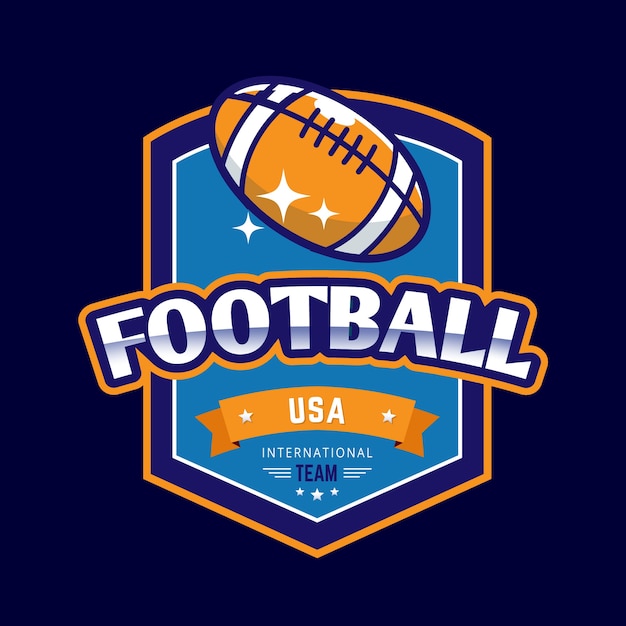 Retro- rugbyball-logoschablone des amerikanischen fußballs