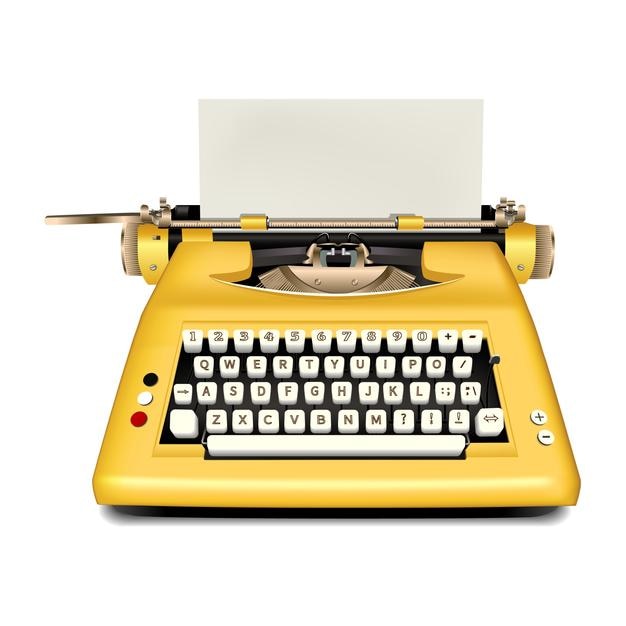 Retro-Schreibmaschinen-Symbol Realistische Darstellung des Retro-Schreibmaschinen-Vektorsymbols für Webdesign isoliert auf weißem Hintergrund