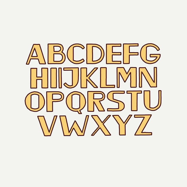 Retro-schrift schriftart alphabet großbuchstaben