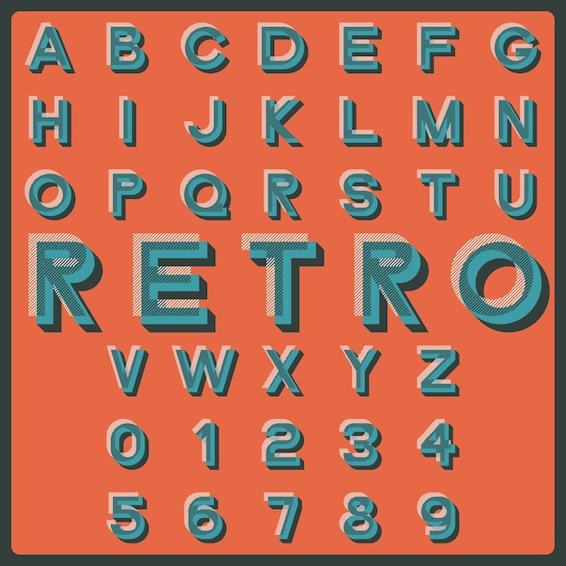 Vektor retro schrift